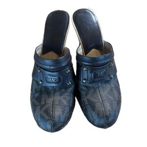 Michael Kors Chocolate Saratoga Logo Clog Womens Size 9.5